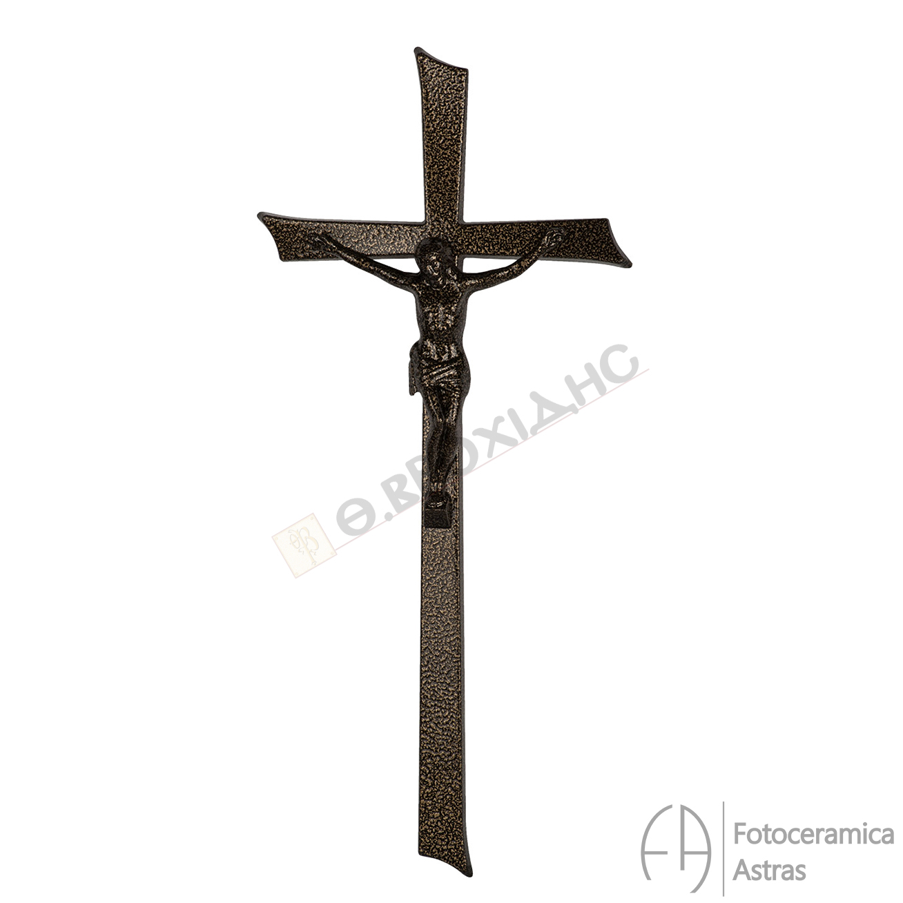 Σταυρός Μνημείου 45cm Από Αλουμίνιο Σε Απόχρωση Μαρτελέ Μαύρο-Χρυσό